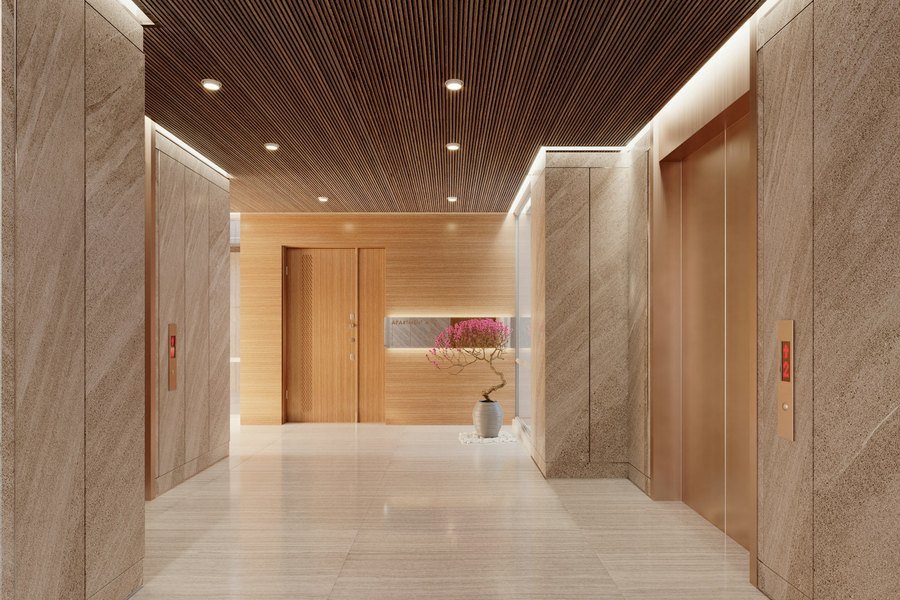 Residential tower lobby cleaned ready for handover