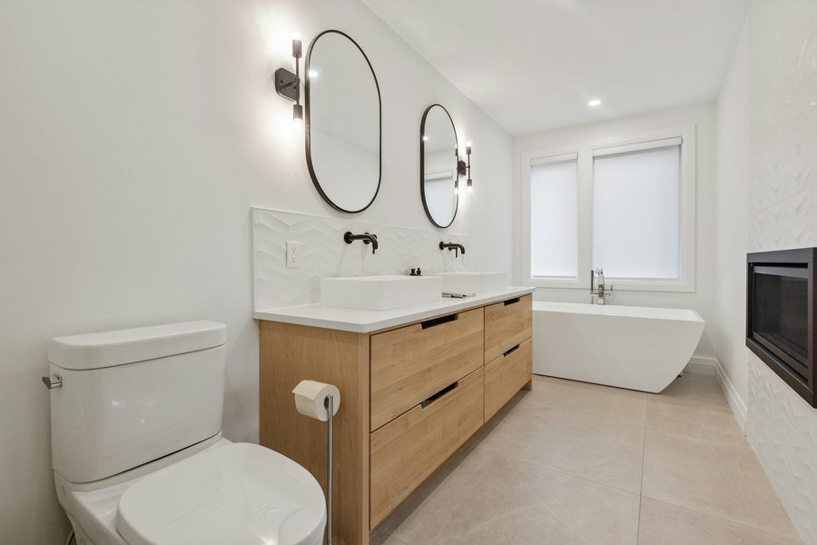 Renovated villa bathroom with new sanitaryware